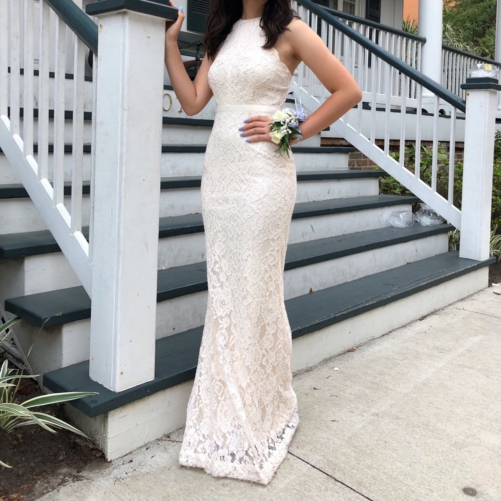 Lulu's Zenith Cream Lace Maxi Dress (Prom/Wedding) - Picture 6 of 8